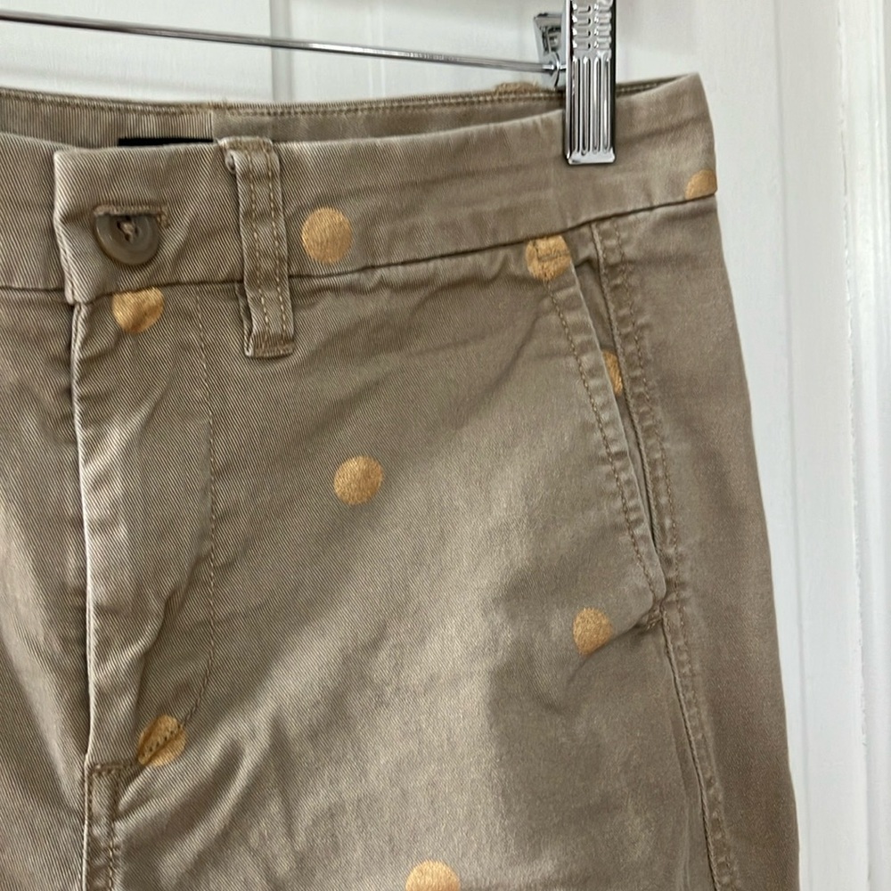 J. Crew Tan Chinos with gold polka dots - size 25P - Picture 3 of 3